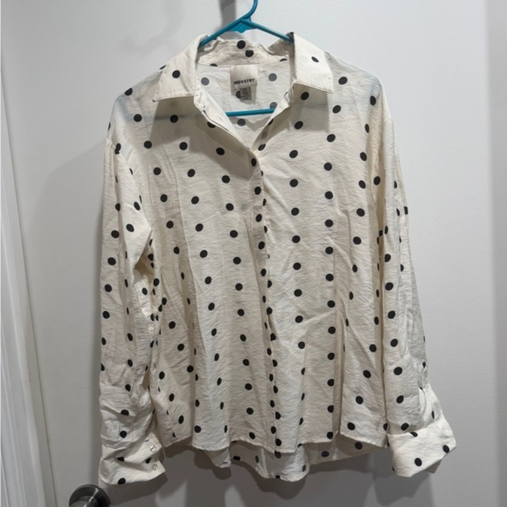 Polka Dot Blouse - White and Black. Pre-Loved - Picture 1 of 5